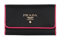 Prada Key Pouch, Nylon, Black/Pink, MII, B, 2*